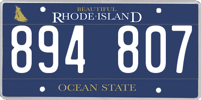 RI license plate 894807