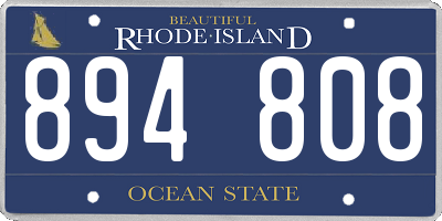 RI license plate 894808