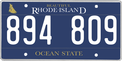 RI license plate 894809
