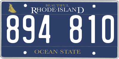 RI license plate 894810