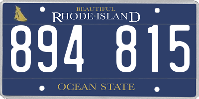 RI license plate 894815
