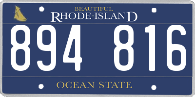 RI license plate 894816