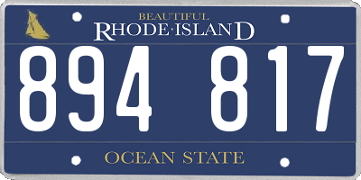 RI license plate 894817