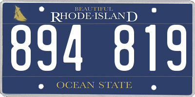 RI license plate 894819