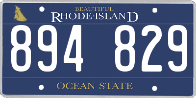 RI license plate 894829