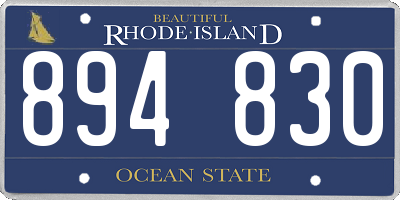 RI license plate 894830