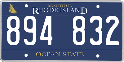 RI license plate 894832