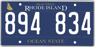 RI license plate 894834