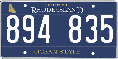 RI license plate 894835
