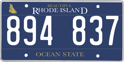 RI license plate 894837