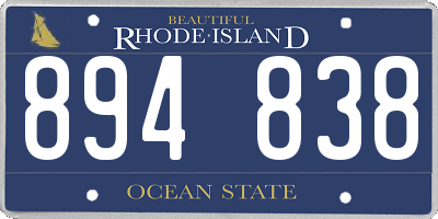 RI license plate 894838