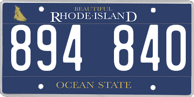 RI license plate 894840