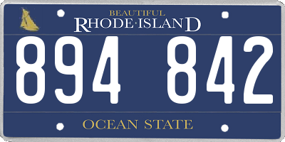 RI license plate 894842