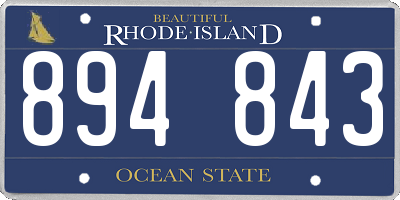RI license plate 894843