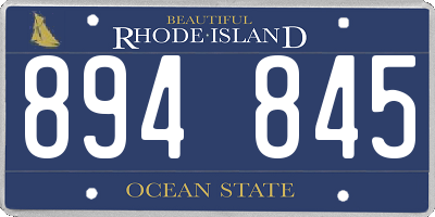 RI license plate 894845