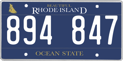 RI license plate 894847