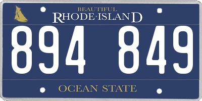 RI license plate 894849