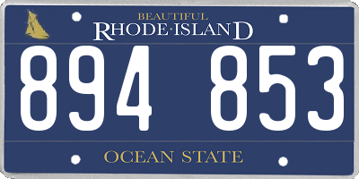 RI license plate 894853