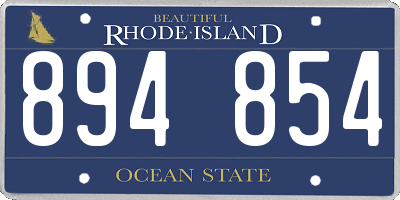 RI license plate 894854