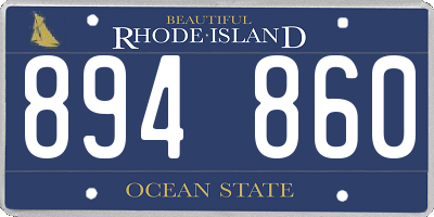 RI license plate 894860