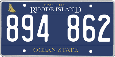 RI license plate 894862