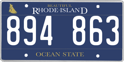 RI license plate 894863