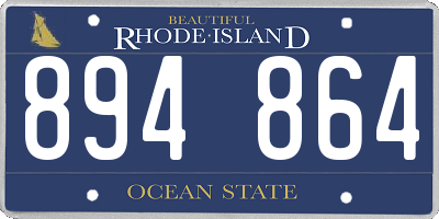 RI license plate 894864