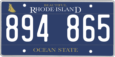 RI license plate 894865