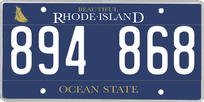 RI license plate 894868