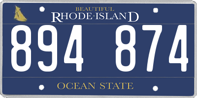 RI license plate 894874
