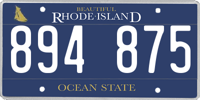 RI license plate 894875