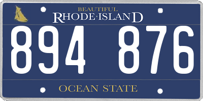RI license plate 894876