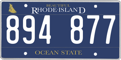 RI license plate 894877