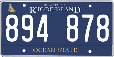 RI license plate 894878