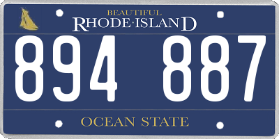 RI license plate 894887