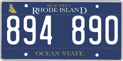 RI license plate 894890