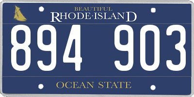 RI license plate 894903
