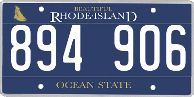 RI license plate 894906