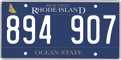 RI license plate 894907