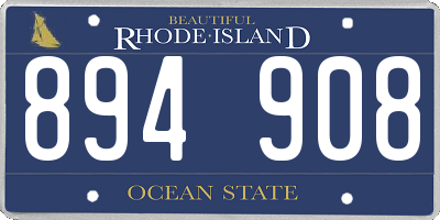 RI license plate 894908