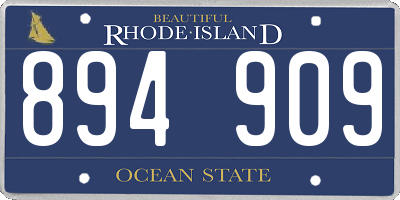 RI license plate 894909
