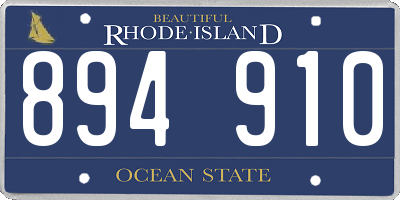 RI license plate 894910