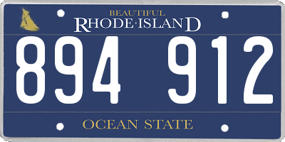 RI license plate 894912