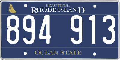RI license plate 894913