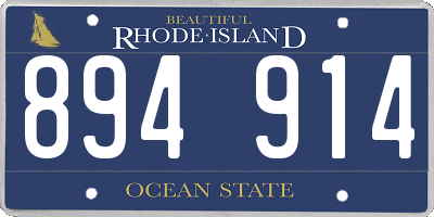 RI license plate 894914