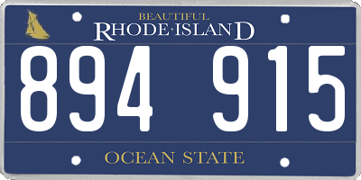 RI license plate 894915