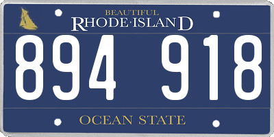 RI license plate 894918