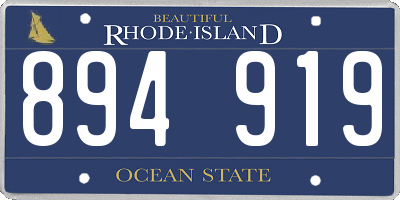 RI license plate 894919