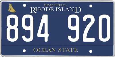 RI license plate 894920