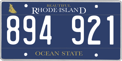 RI license plate 894921
